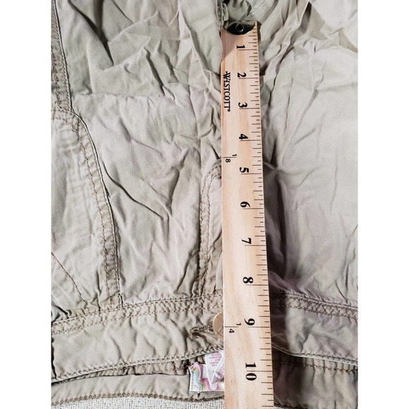 OP Ocean Pacific Pants Womens 17 Ankle Tie Cargo Beige Cotton Zipper Pockets - Picture 7 of 14
